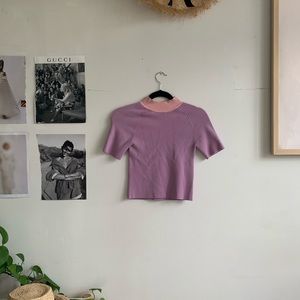 Staud Colorblock Open Back Knit Top